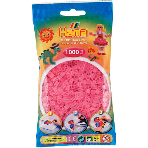 Hama strijkkralen - 1000 stuks - roze transparant
