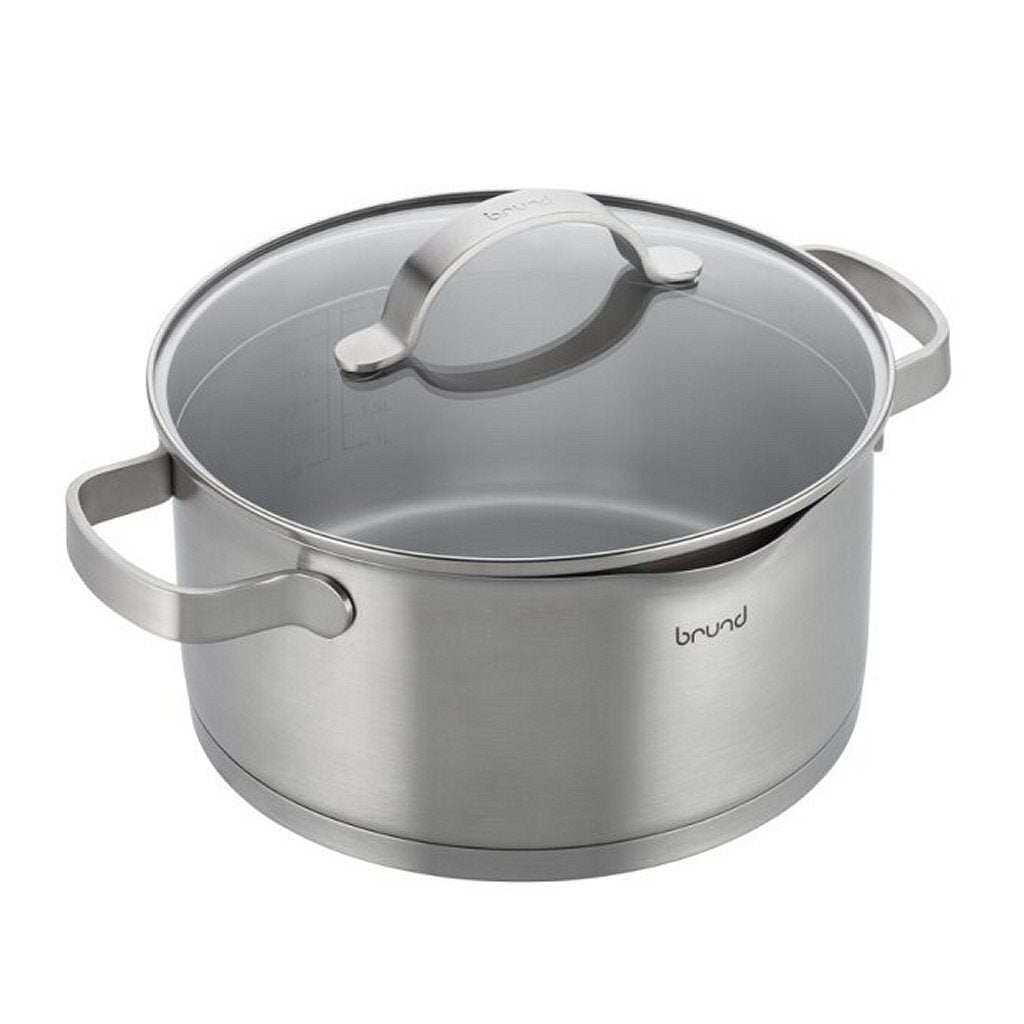 Brund kookpan met glazen deksel 4l rvs
