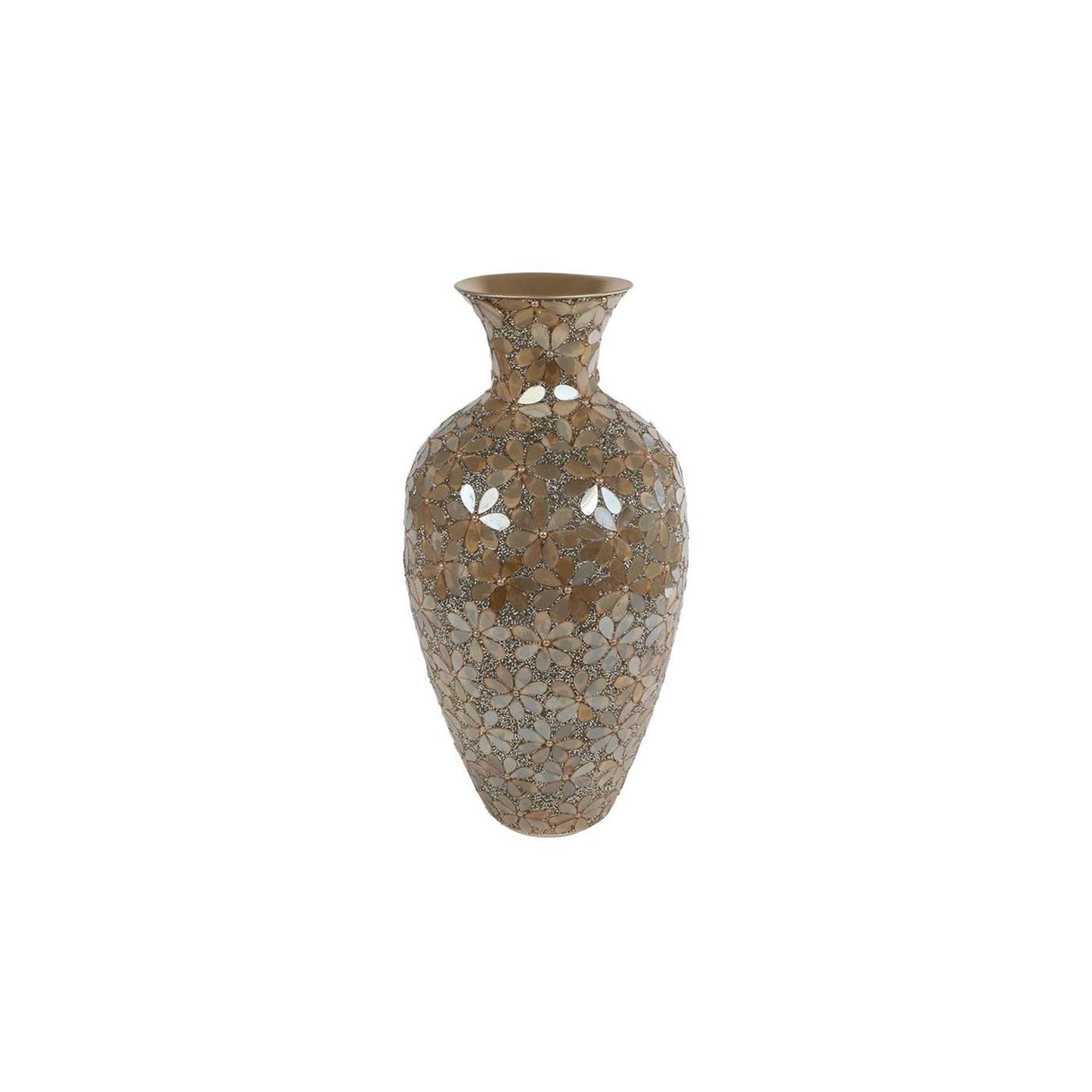 Vaas nea goud mozaiek metaal 22x22x42cm
