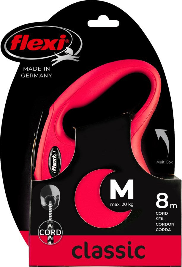 Flexi producten rollijn new classic koord rood m 8 meter tot 20kg