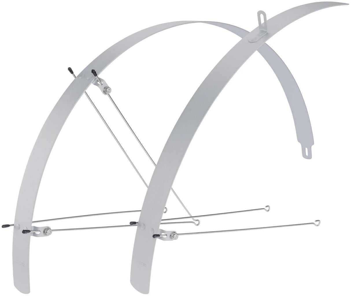 Contec spatbordset flat fender ct fender set flat fender 28 32mm alu silver