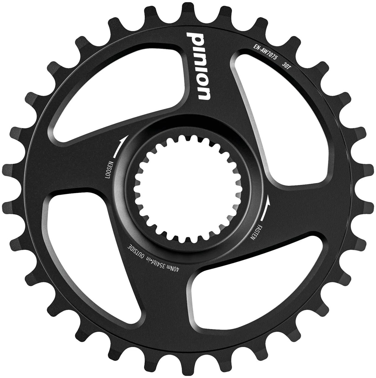 Pinion kettingwiel chain ring alu, 30t.,black