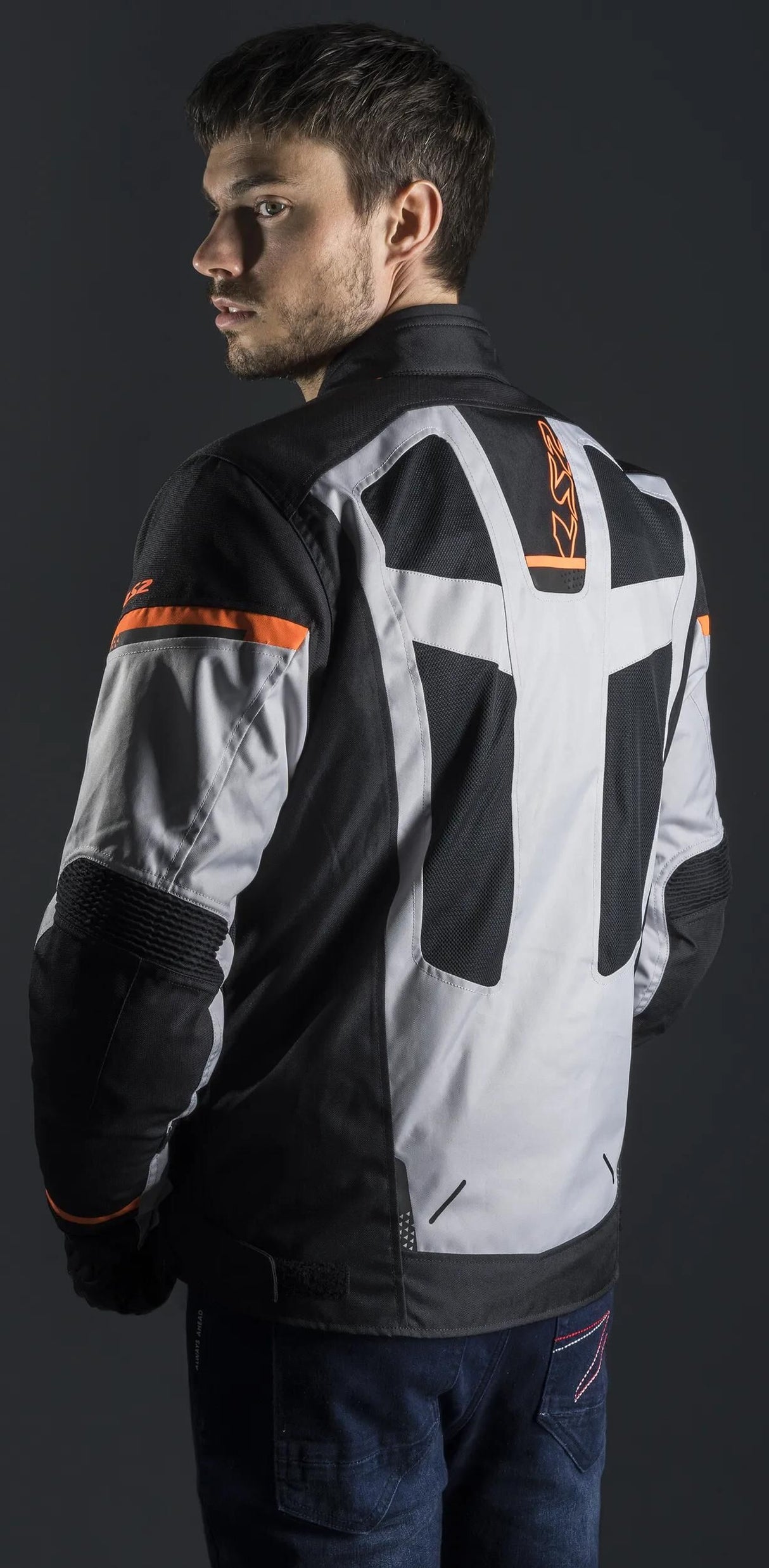 Ls2 jas scout jacket scout man black gray orange l
