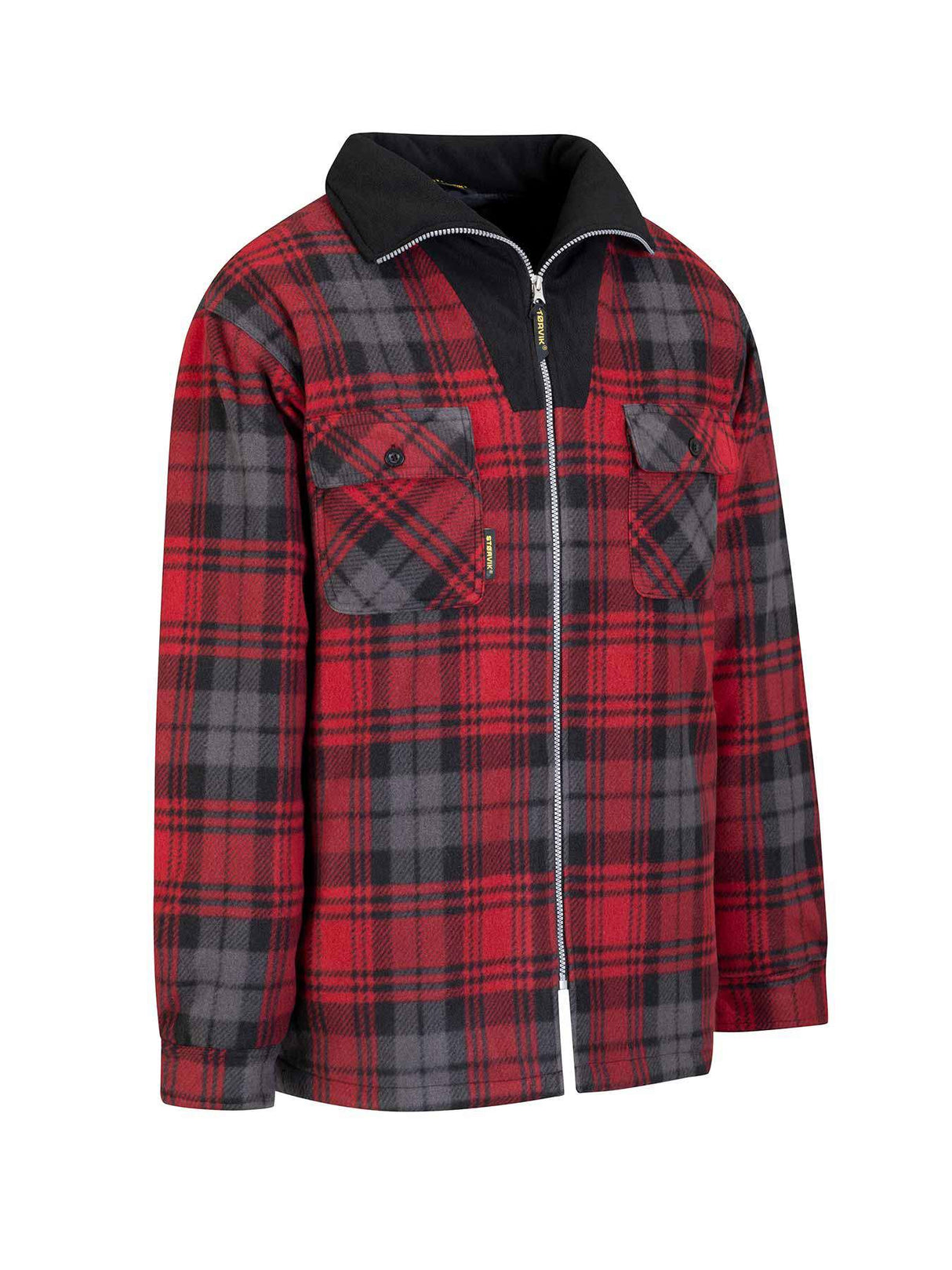 Storvik producten houthakkers fleecevest stanley thermo rood zwart 3xl