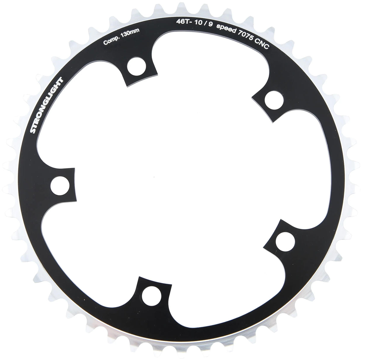 Stronglight kettingblad type s 7075 t6 chainring 7075t6 black 130 mm lochkr. 46z.