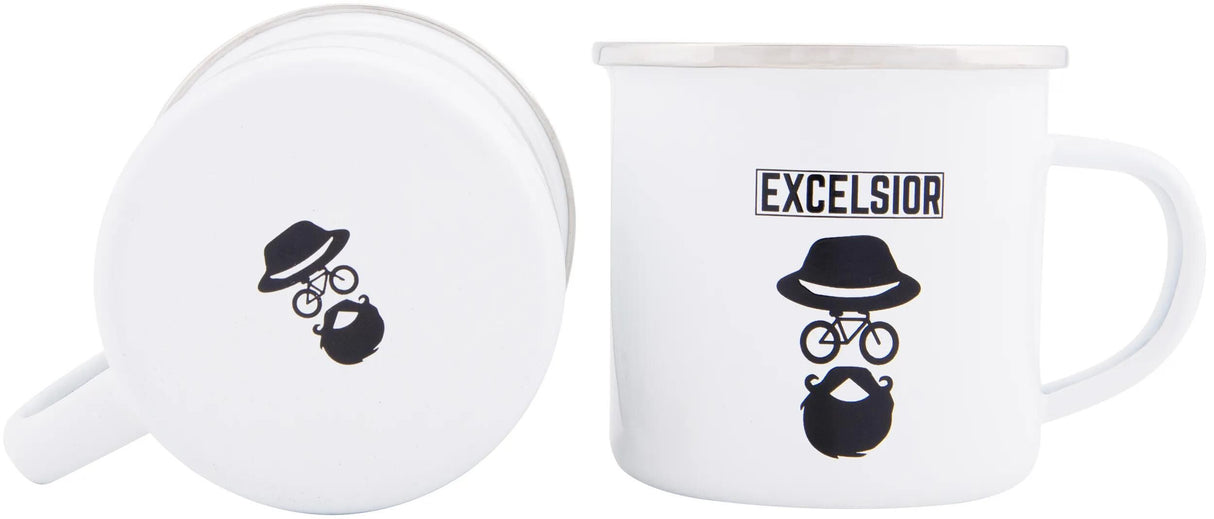 Excelsior mok mug 250ml 300ml white chrome rim