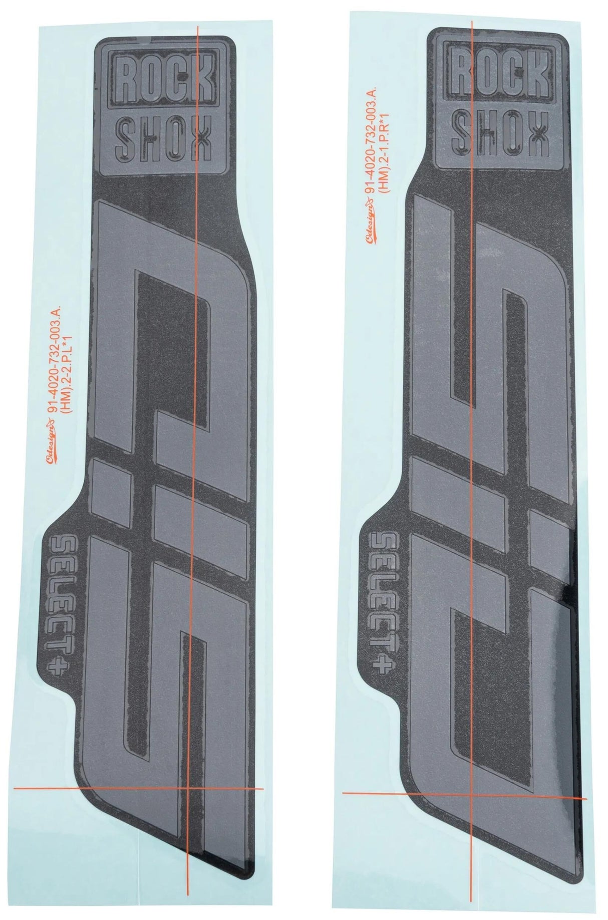 Rockshox dekor set decal set rs glossy grey 29 gloss gray f. blk 24