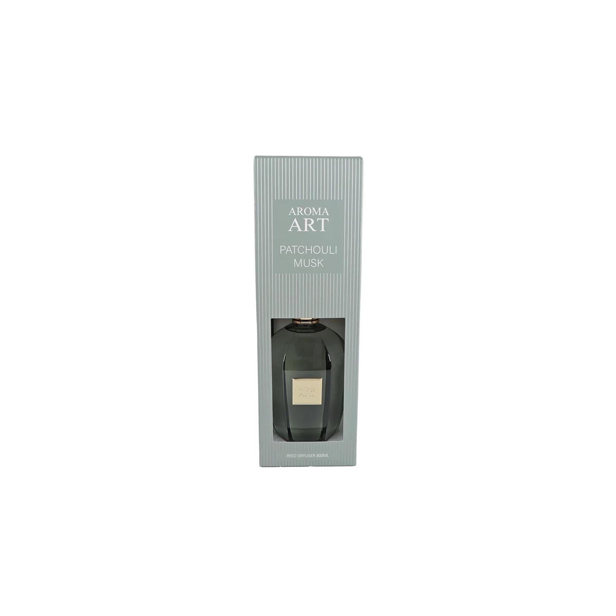 Geurverspreider aroma art patchouli musk 800ml groen glas 12x12x39cm