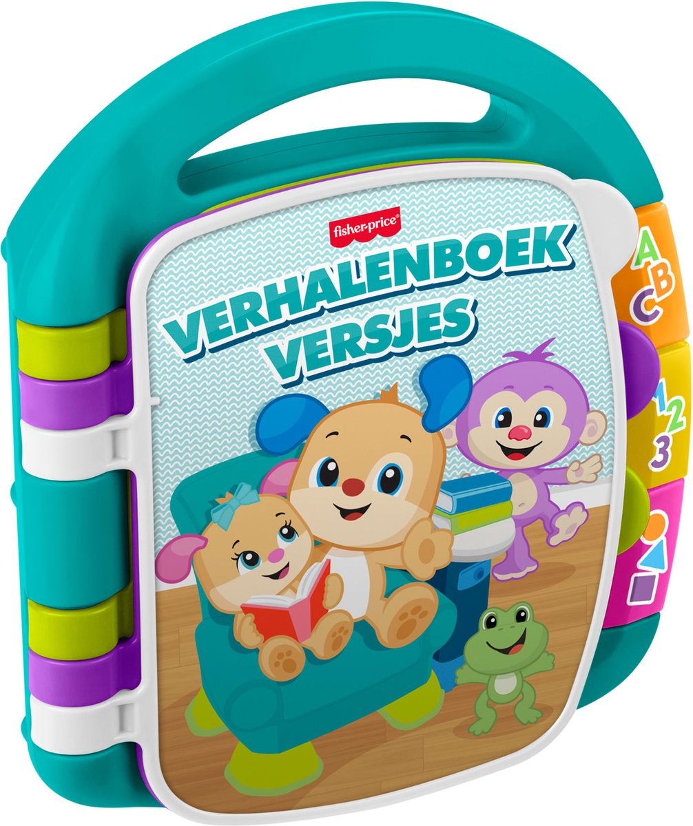 Mattel fisher-price leerplezier verhalenboek versjes - muzikaal boek met lichtjes en geluid