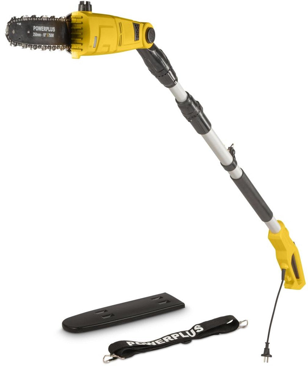 Powerplus telescopische elektrische kettingzaag powxg1033- snoeizaag 2-in-1 van 750 w, zaagblad van 25 cm