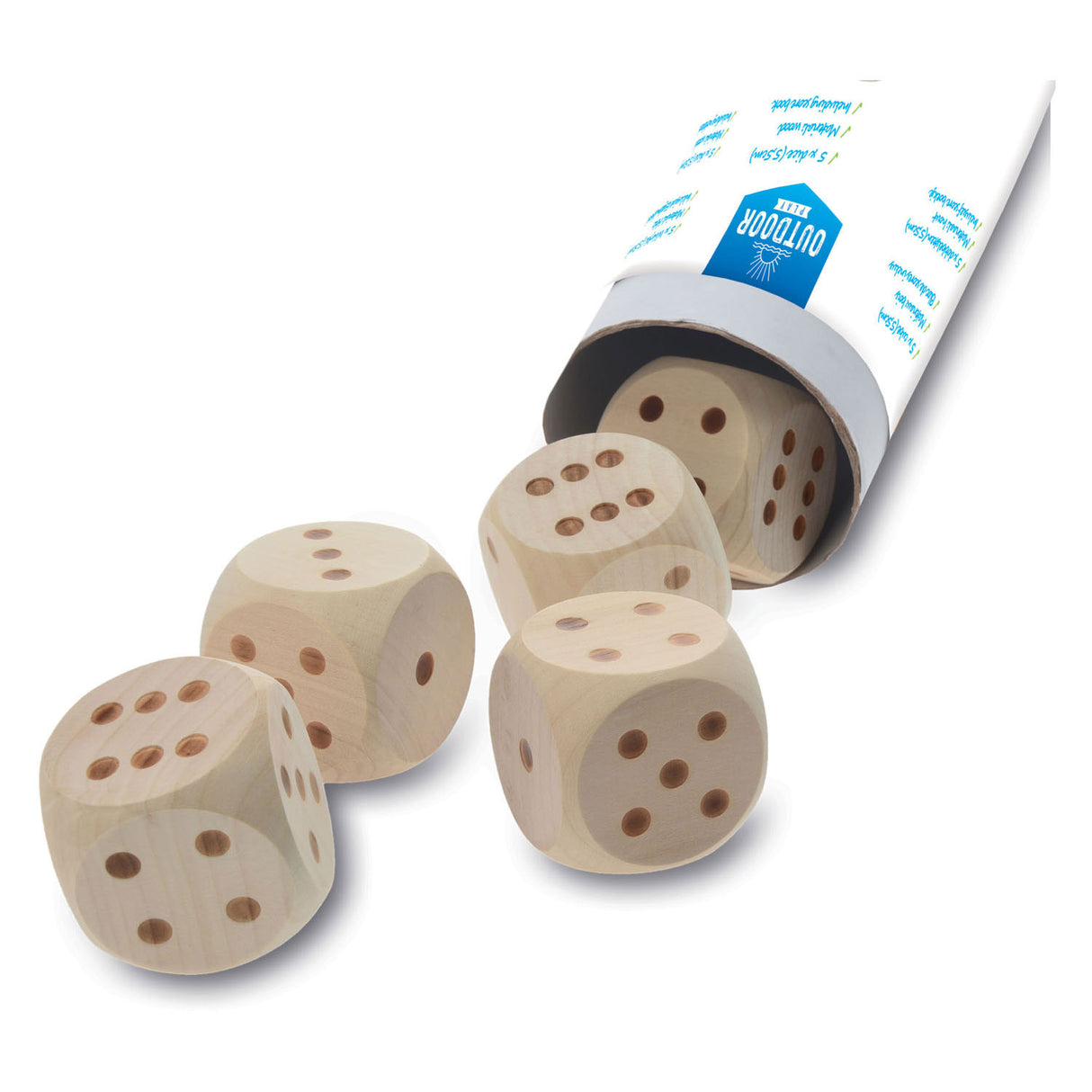 Merkloos outdoor play houten mega dobbelstenen