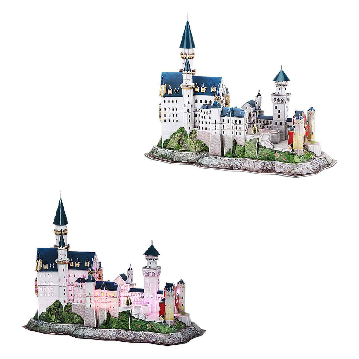 Cubic fun 3d-puzzel neuschwanstein castle - met led-verlichting - 128 stukjes