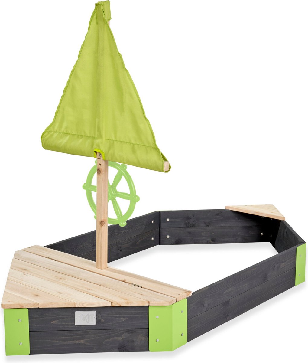 Exit toys exit aksent houten zandbak boot 190x90cm - zandbak voor buiten - kinderzandbak - fsc hout - tuin