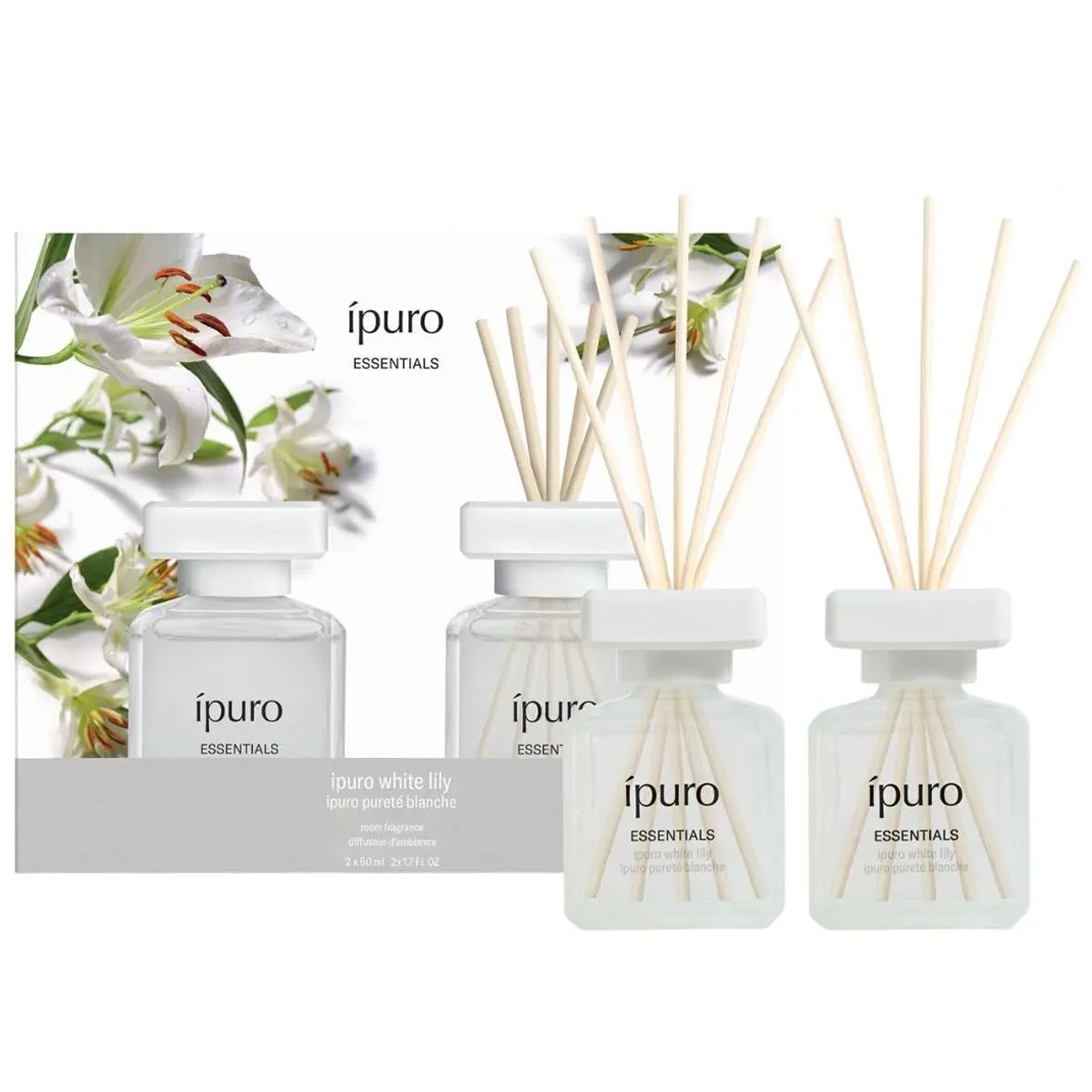 Ipuro geurdiffuser white lily 2 x 50 ml