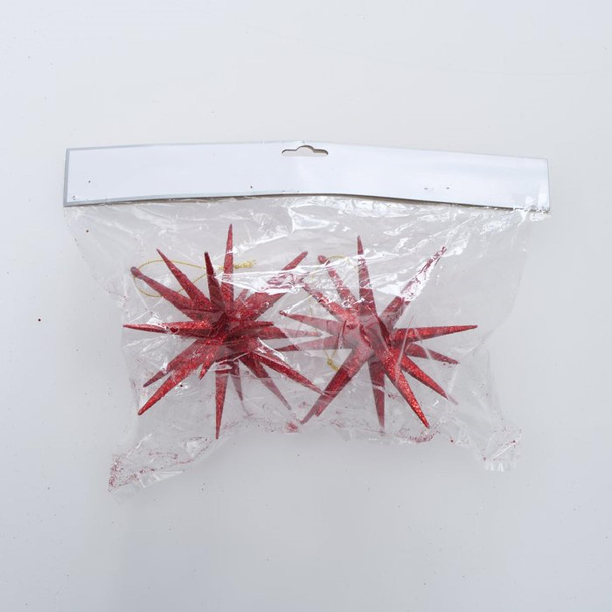 Boltze home kersthanger tove ster met glitter 2 stuks rood dia 15cm