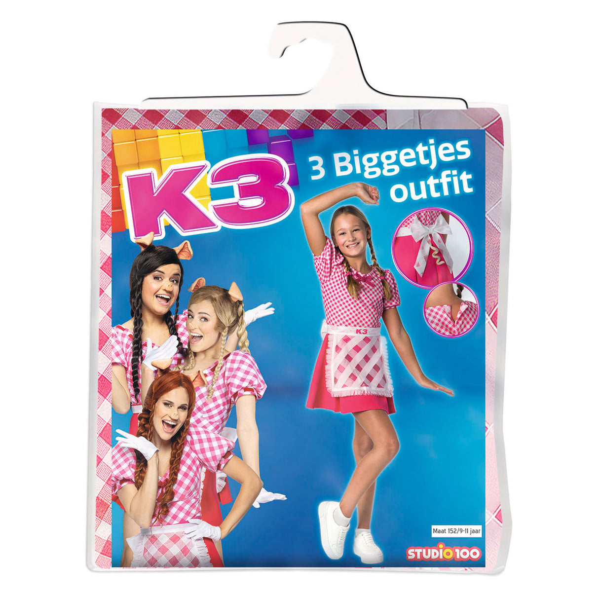 Studio 100 k3 verkleedjurk - 3 biggetjes, 9-11 jaar
