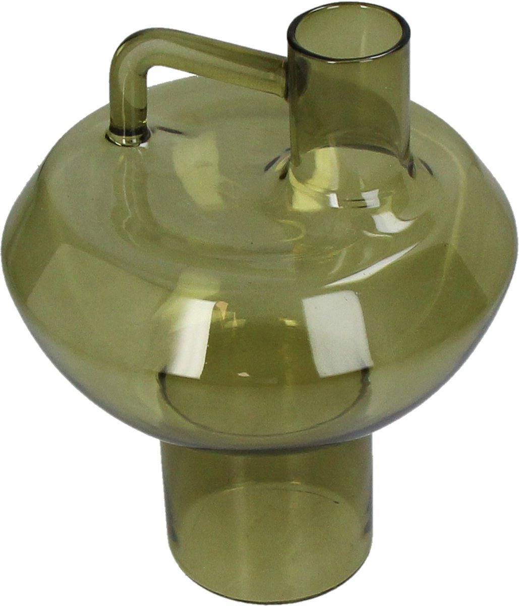 Hd collection vaas glas groen 13,5x13,5x17cm