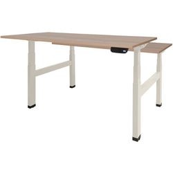 Zit-sta-bureau schaffenburg dextro plus duo melamine lichtbruin, wit