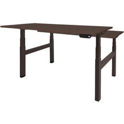 Zit-sta-bureau schaffenburg dextro plus duo melamine donkerbruin, zwart