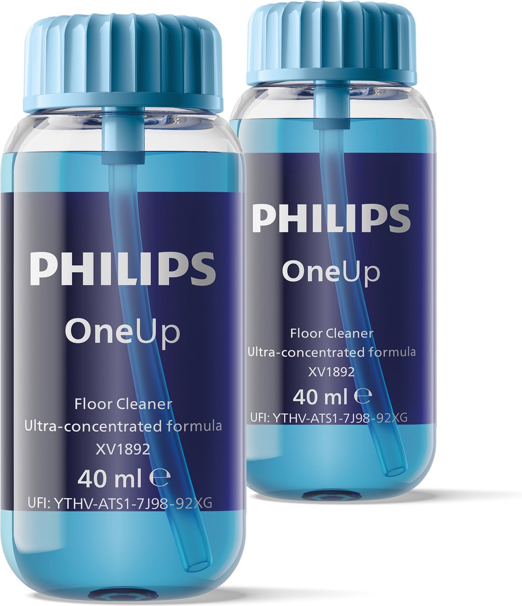 Philips oneup schoonmaakmiddel xv1892 02 - ultra geconcentreerd - streeploos dweilen - dubbelverpakking