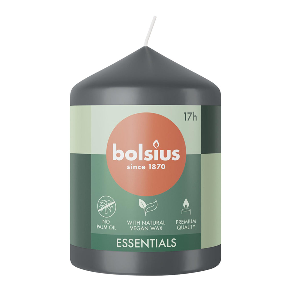 Bolsius stompkaars 80 58 stormy grey