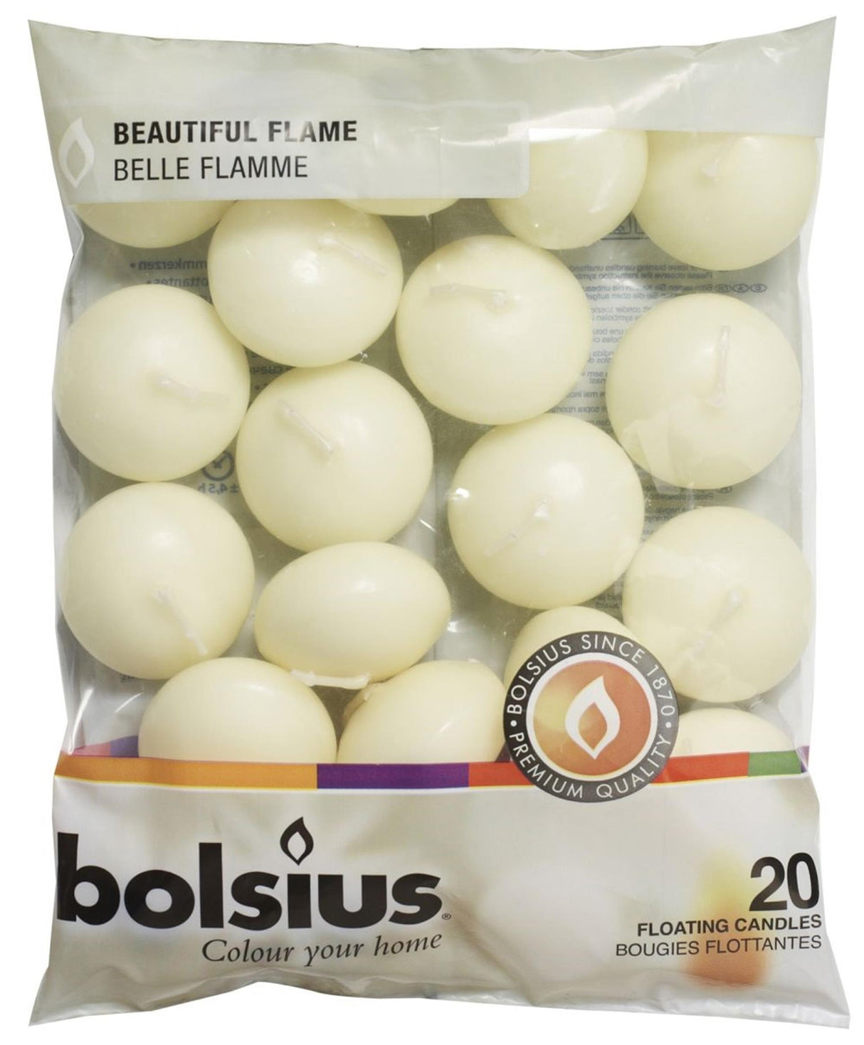 Bolsius drijfkaars zak a 20 ivoor