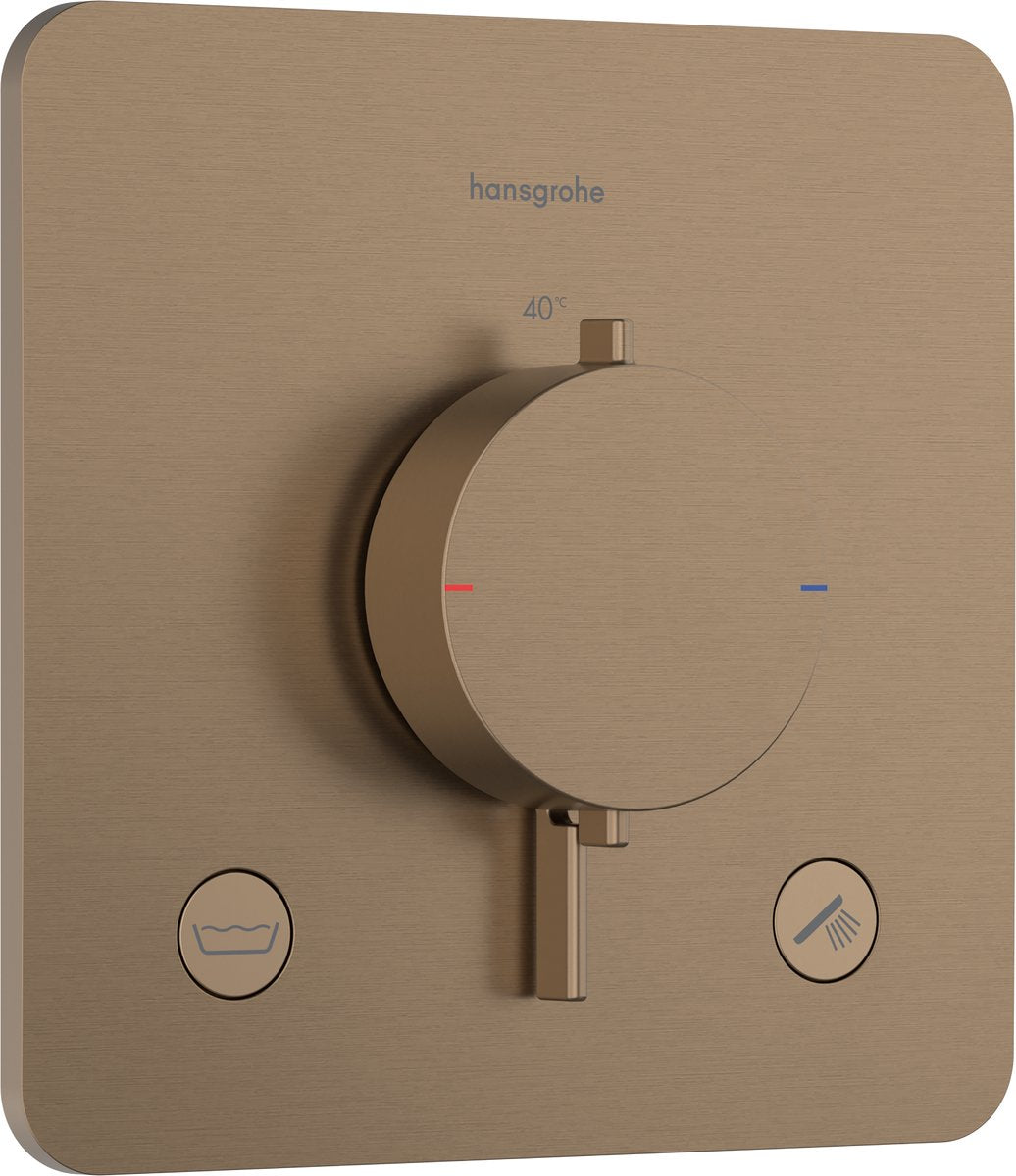 Hansgrohe ecostat comfort q - inbouwthermostaat - 2 functies - douche thermostaat - zekerheidscombinatie en1717 - brushed bronze