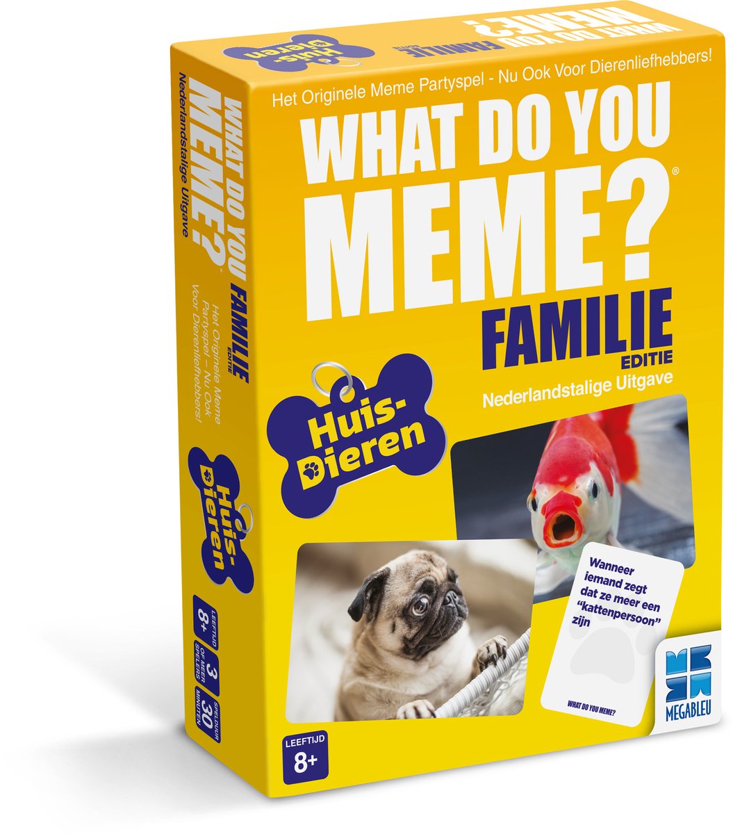 Megableu what do you meme family pets only - nederlandse versie - kaartspel - familiespel - partyspel vol humor!