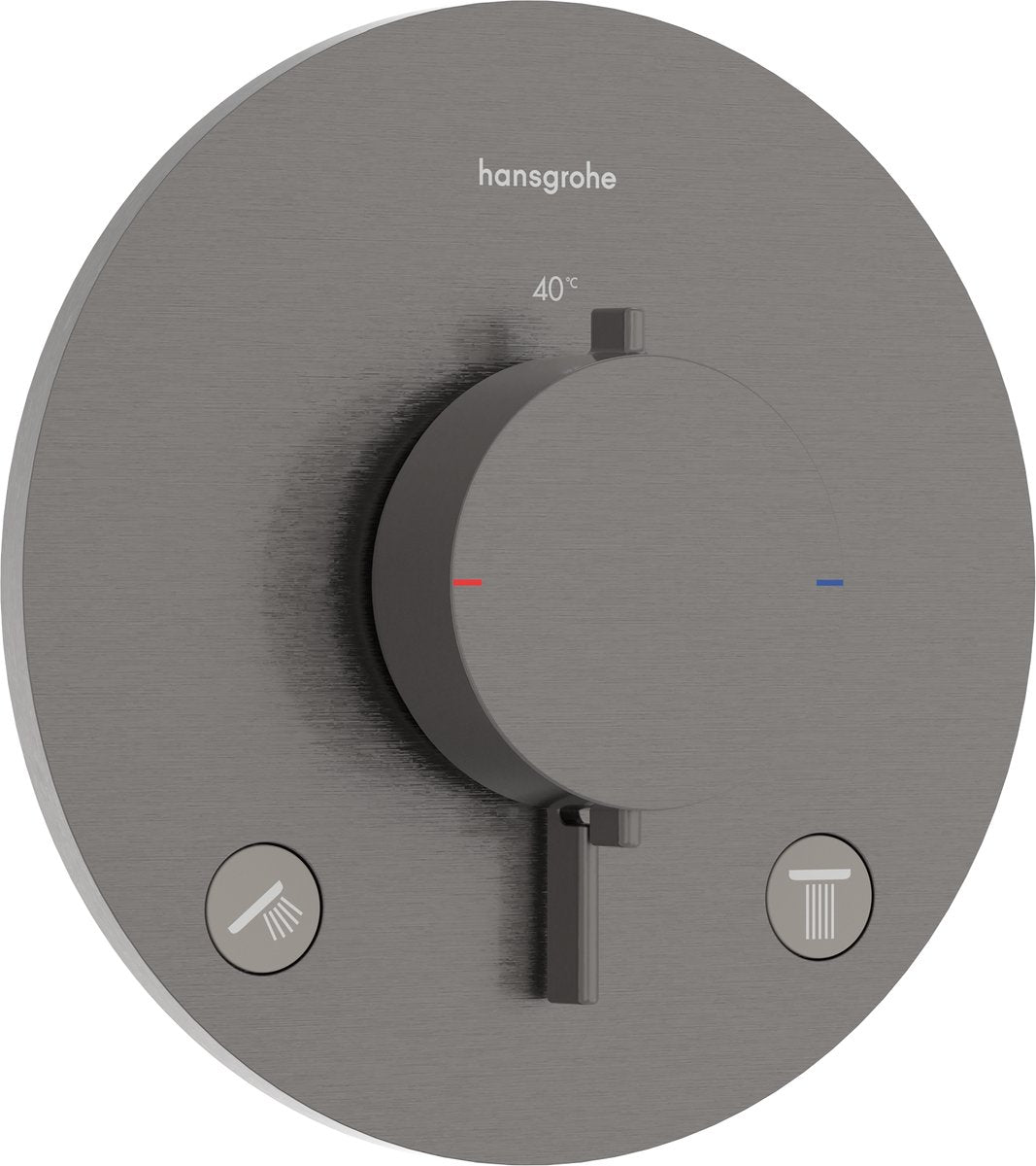 Hansgrohe ecostat comfort s - inbouwthermostaat - ecostat thermostaat - voor 2 functies - brushed black chrome
