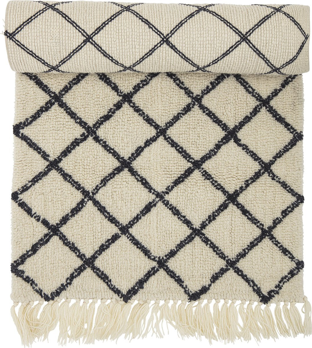 Bloomingville - warda vloerkleed - beige - wol