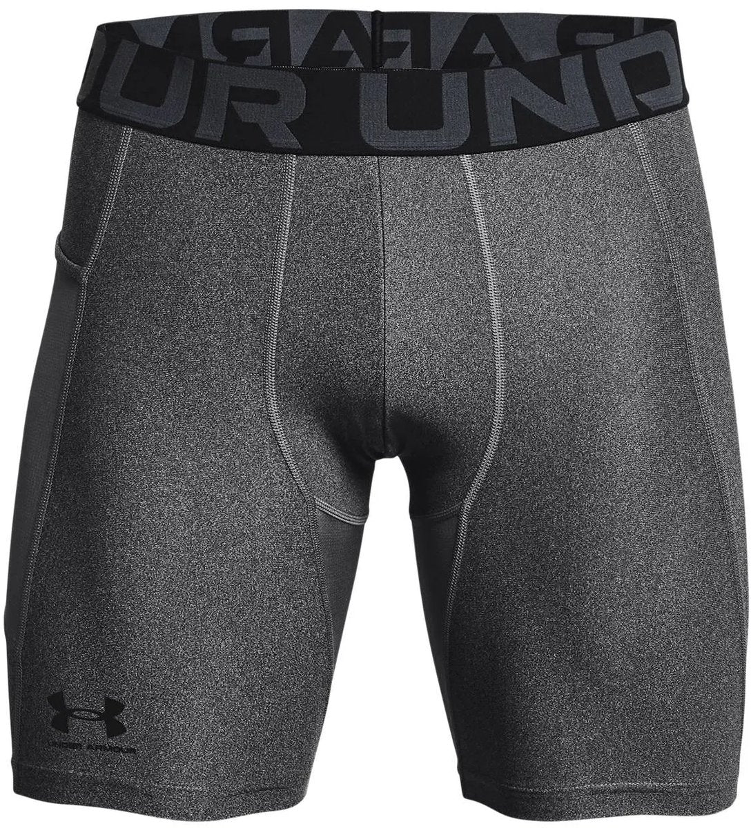 Under armour ua hg armour shorts-gry heren sportbroek - carbon heather - zwart