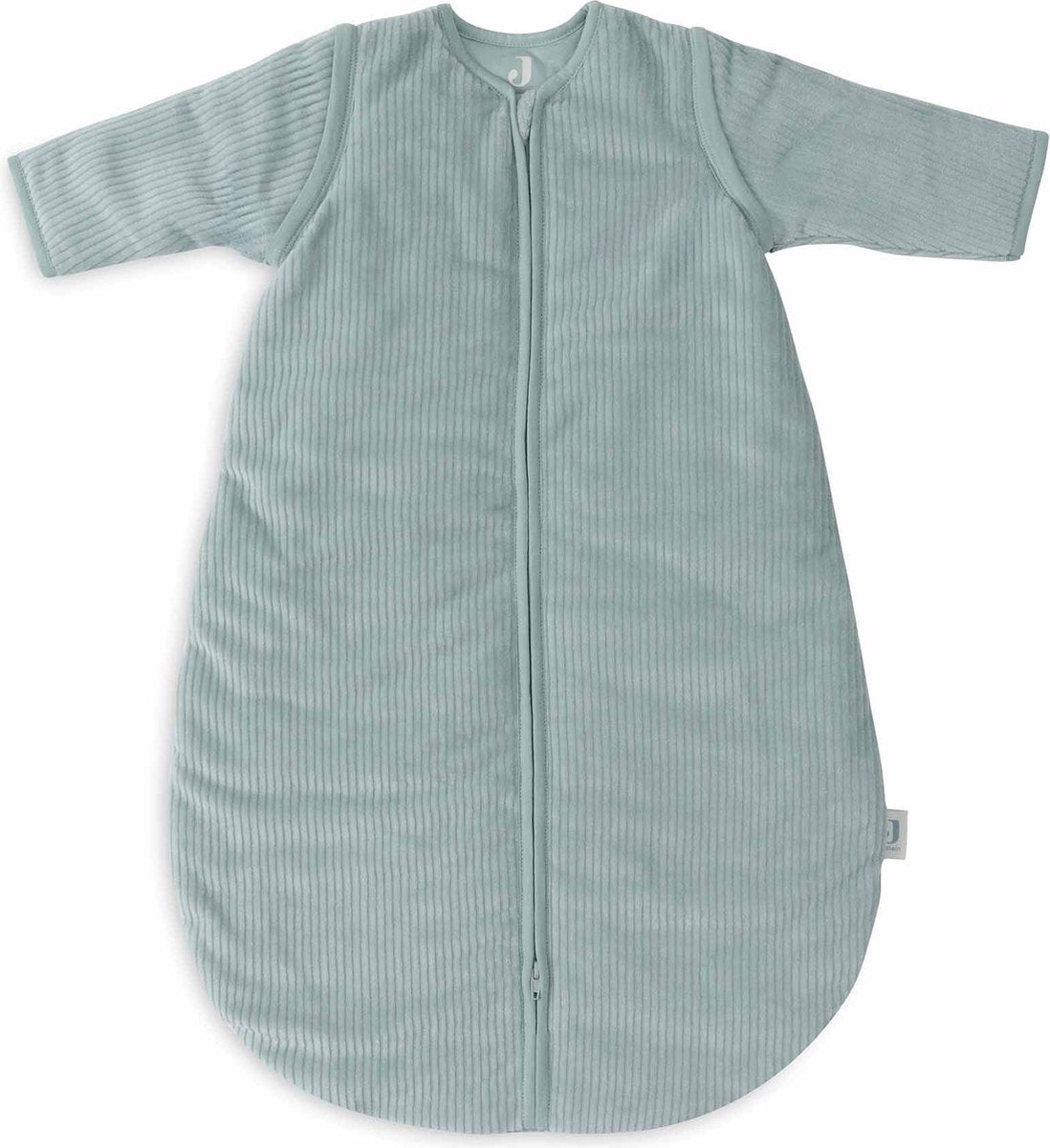 Jollein baby slaapzak winter met afritsbare mouw 90cm - rond - rib sea green - winterslaapzak