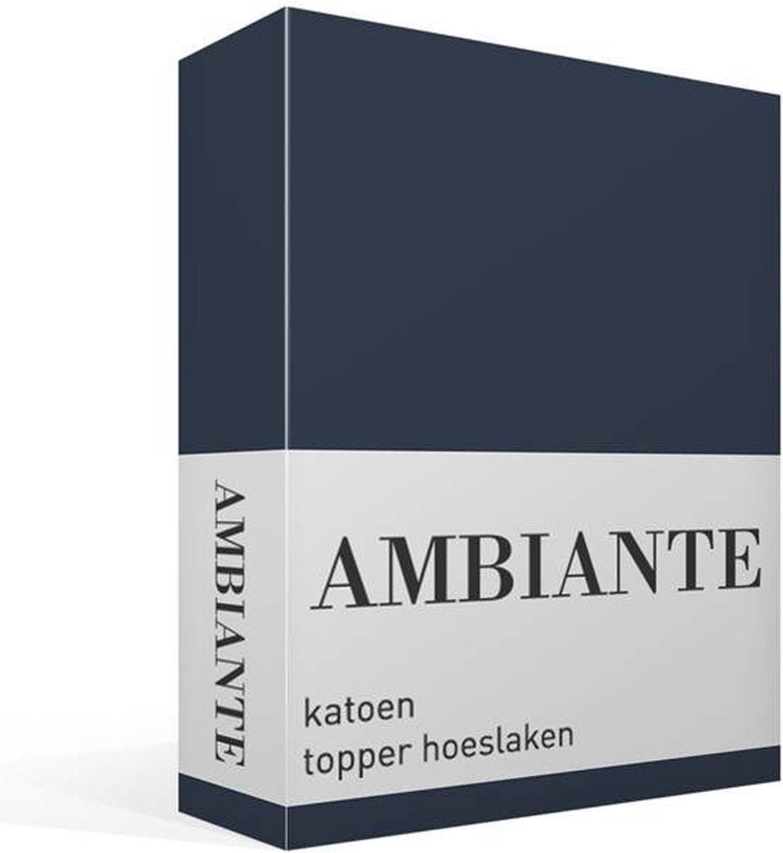 Ambiante katoen - topper hoeslaken - 140x220 - donker blauw