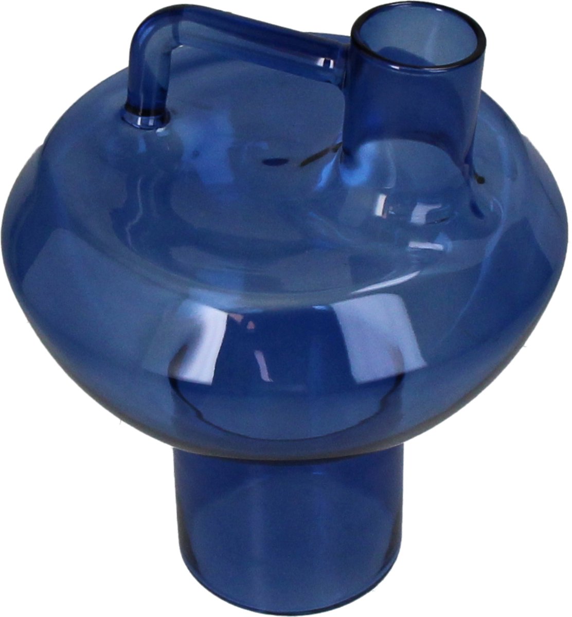 Hd collection vaas glas blauw 13,5x13,5x17cm