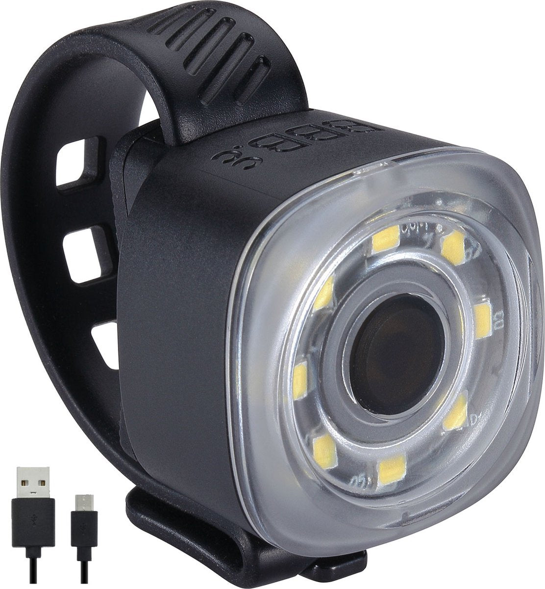 Bbb cycling spirit minilamp koplamp fiets - fietsverlichting usb oplaadbaar - fietslampje voorlicht - 30 lumen - waterdicht - lange accuduur - bls-225