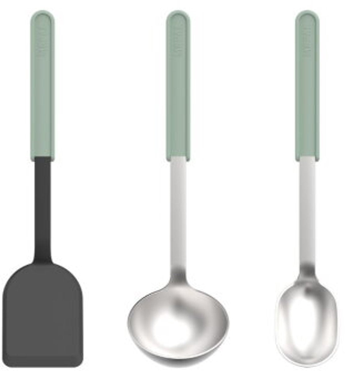 Mepal kookset 3-delig (spatel + roerlepel + opscheplepel) chef it - kookgerei met antiaanbaklaag - hittebestendig - vaatwasmachinebestendig - keukengerei - nordic sage