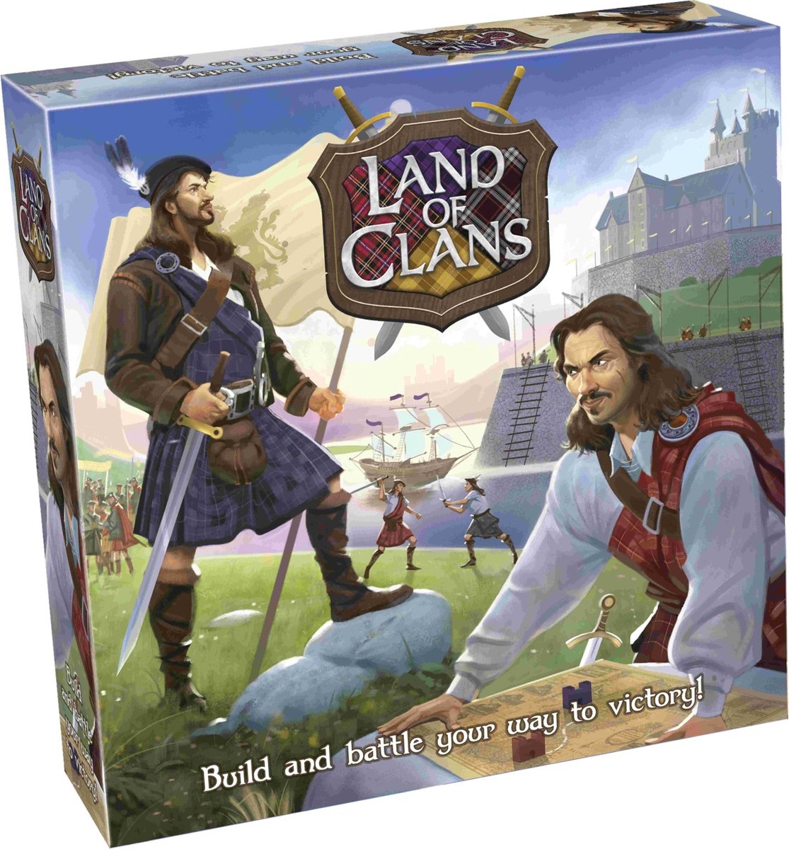 Tactic land of clans – bordspel – strategisch gebiedenspel – veroveren en kastelen bouwen – familiespel – 2 tot 6 spelers – vanaf 8 jaar