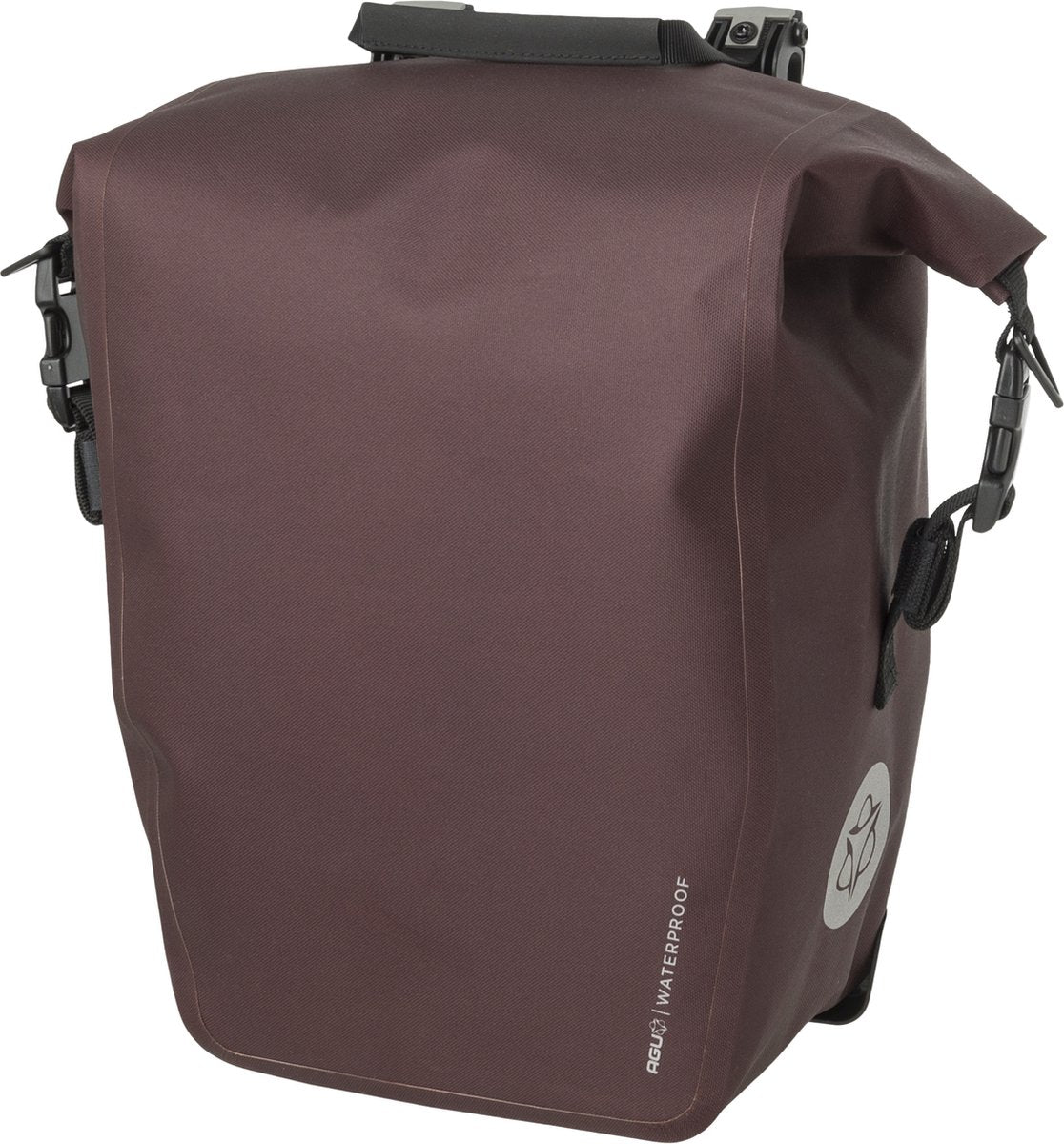 Agu clean shelter enkele fietstas - 100% waterdicht - click'ngo - rolltop - met reflectie - 17 liter - modica brown