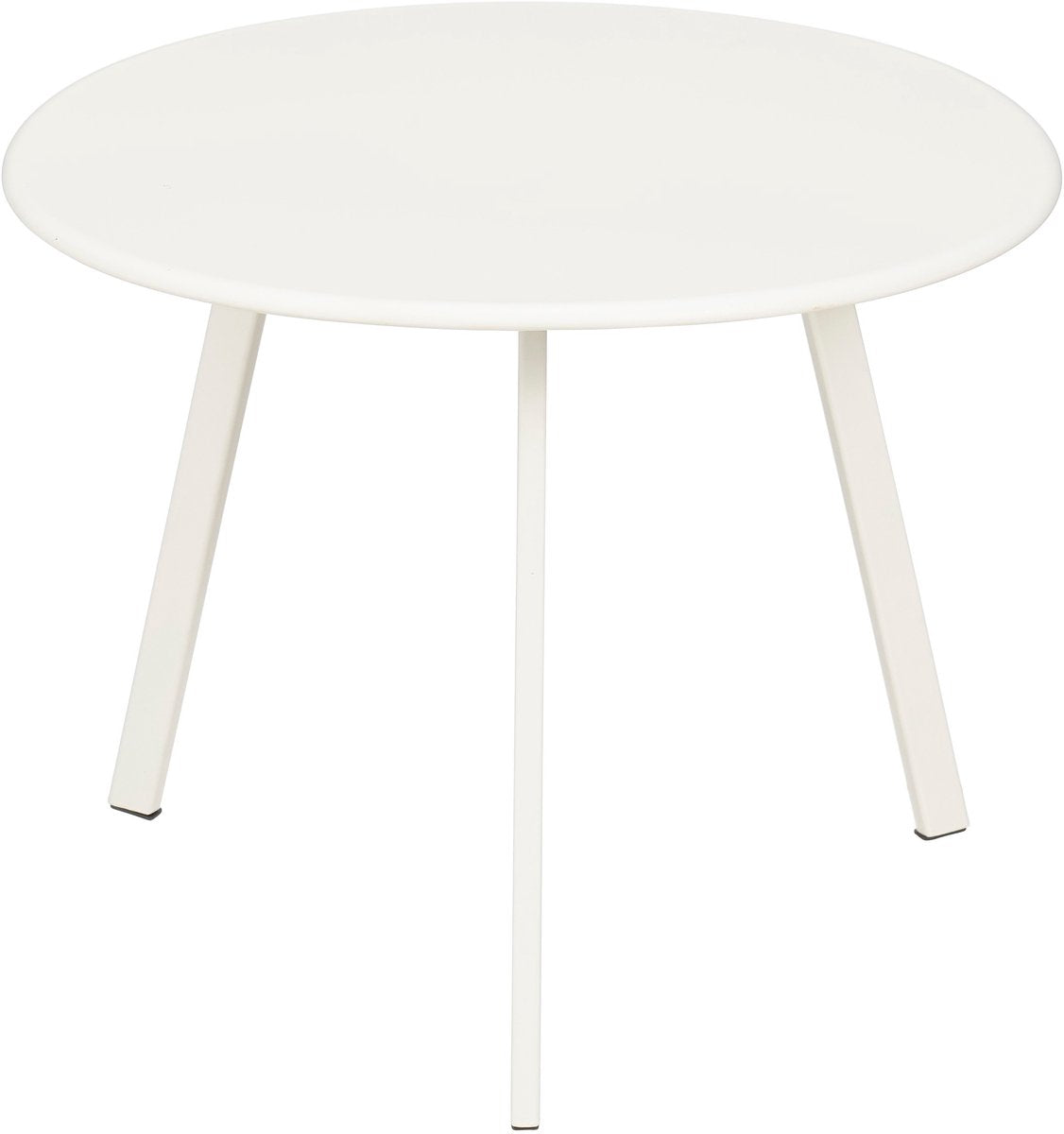 Mica decorations seatle bijzettafel voor buiten - salontafel rond - plantentafel en koffietafel - h30 x ø38 cm - metaal - wit