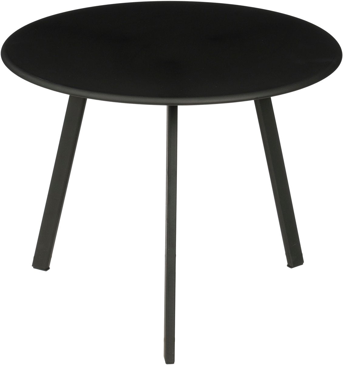 Mica decorations seatle bijzettafel voor buiten - salontafel rond - plantentafel en koffietafel - h30 x ø38 cm - metaal - zwart