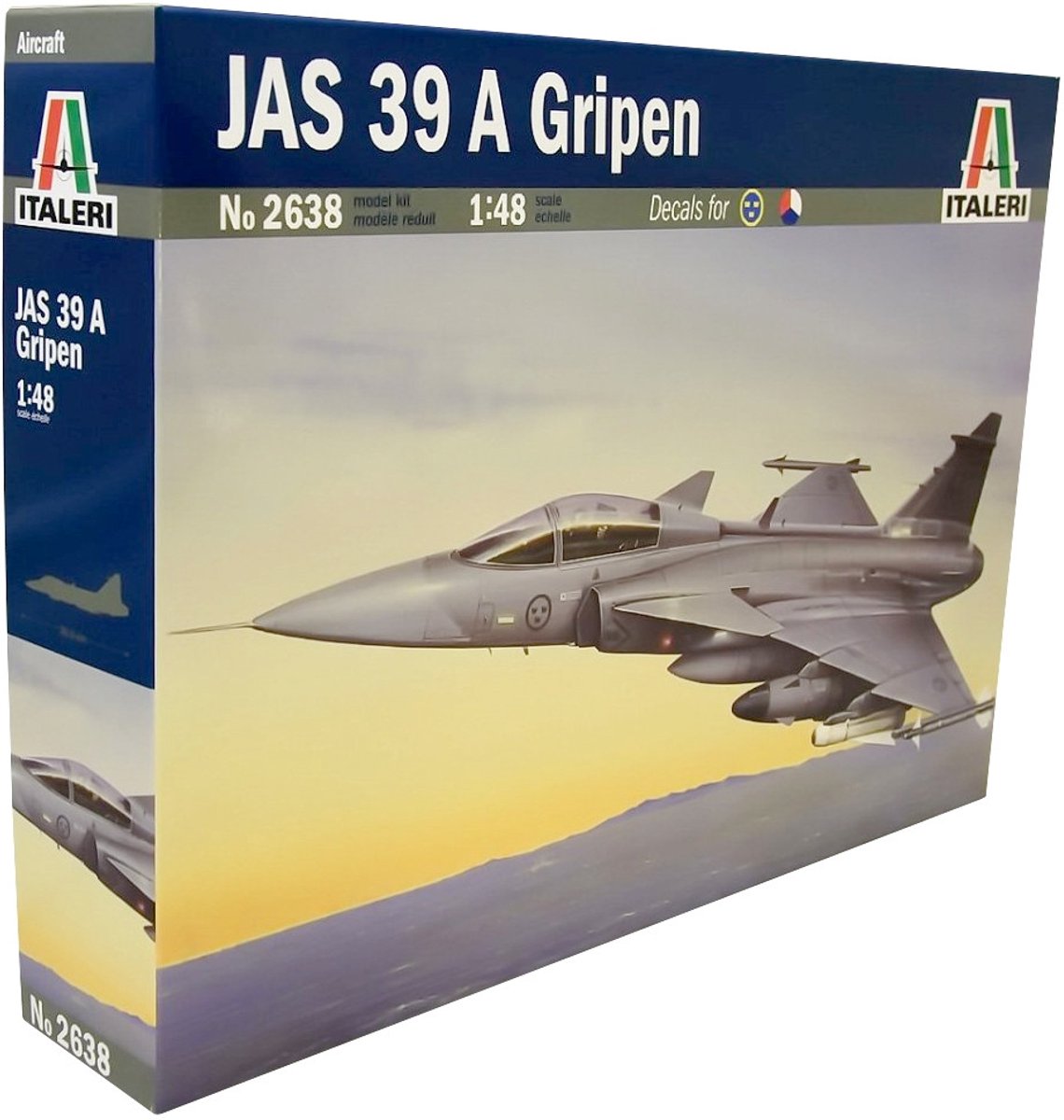 Italeri modelbouwpakket vliegtuigen - 2638 saab jas 39 a gripen - gevechtsvliegtuig plastic - 1:48 - modelbouw