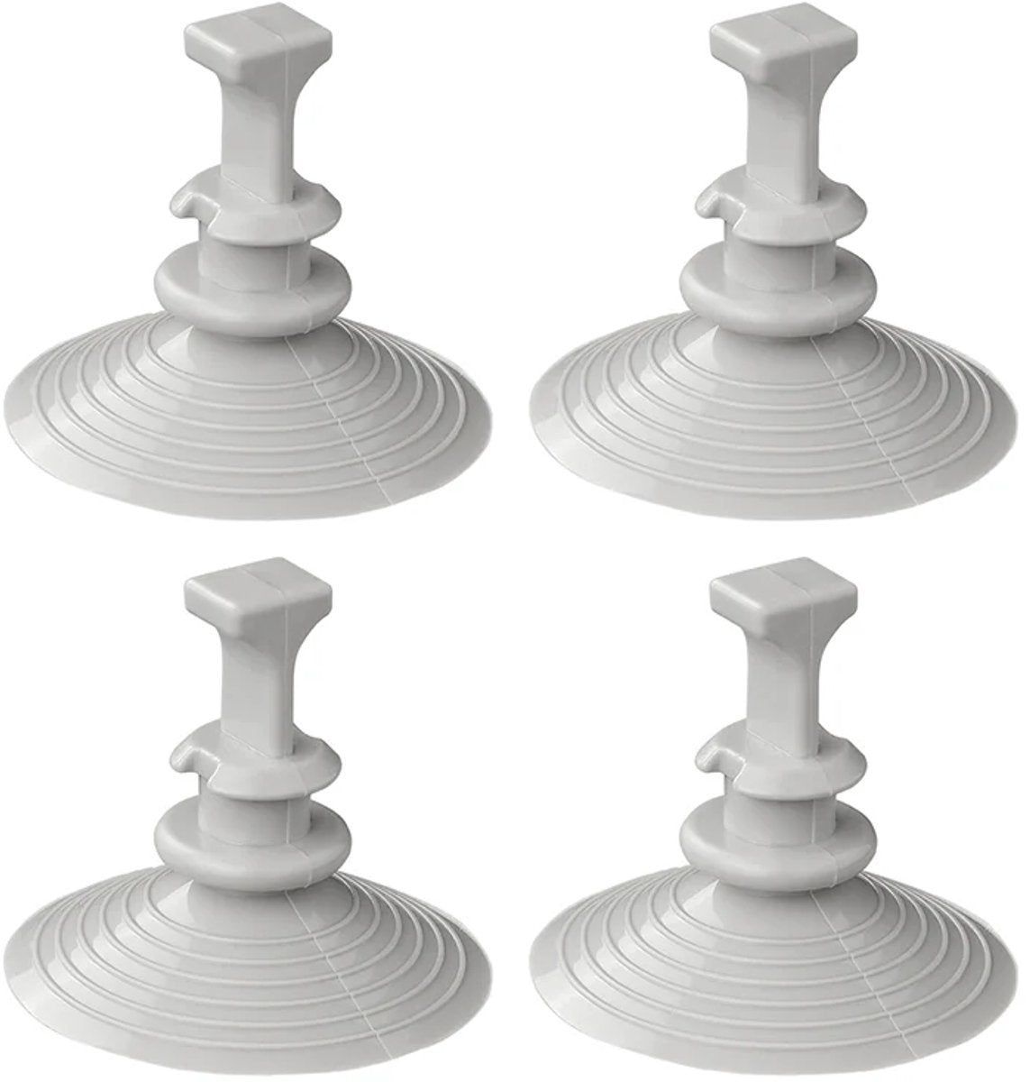Proplus zuignapbevestiging voor raamisolatieset - set van 4 stuks - grijs