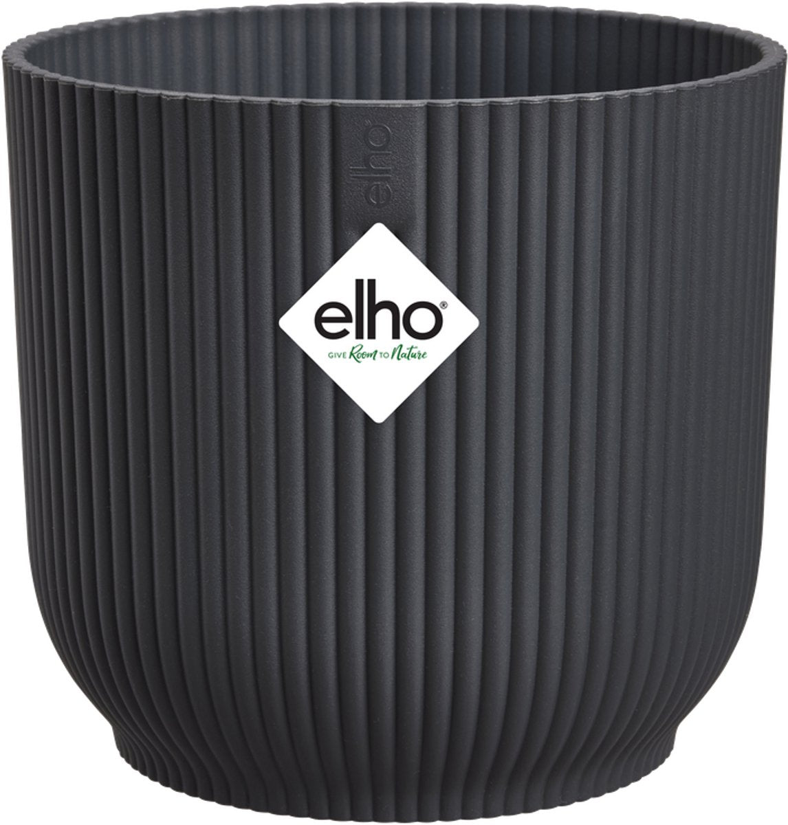 Elho vibes fold rond 18 - bloempot voor binnen - 100% gerecycled plastic - ø 18.4 x h 16.8 cm - antraciet