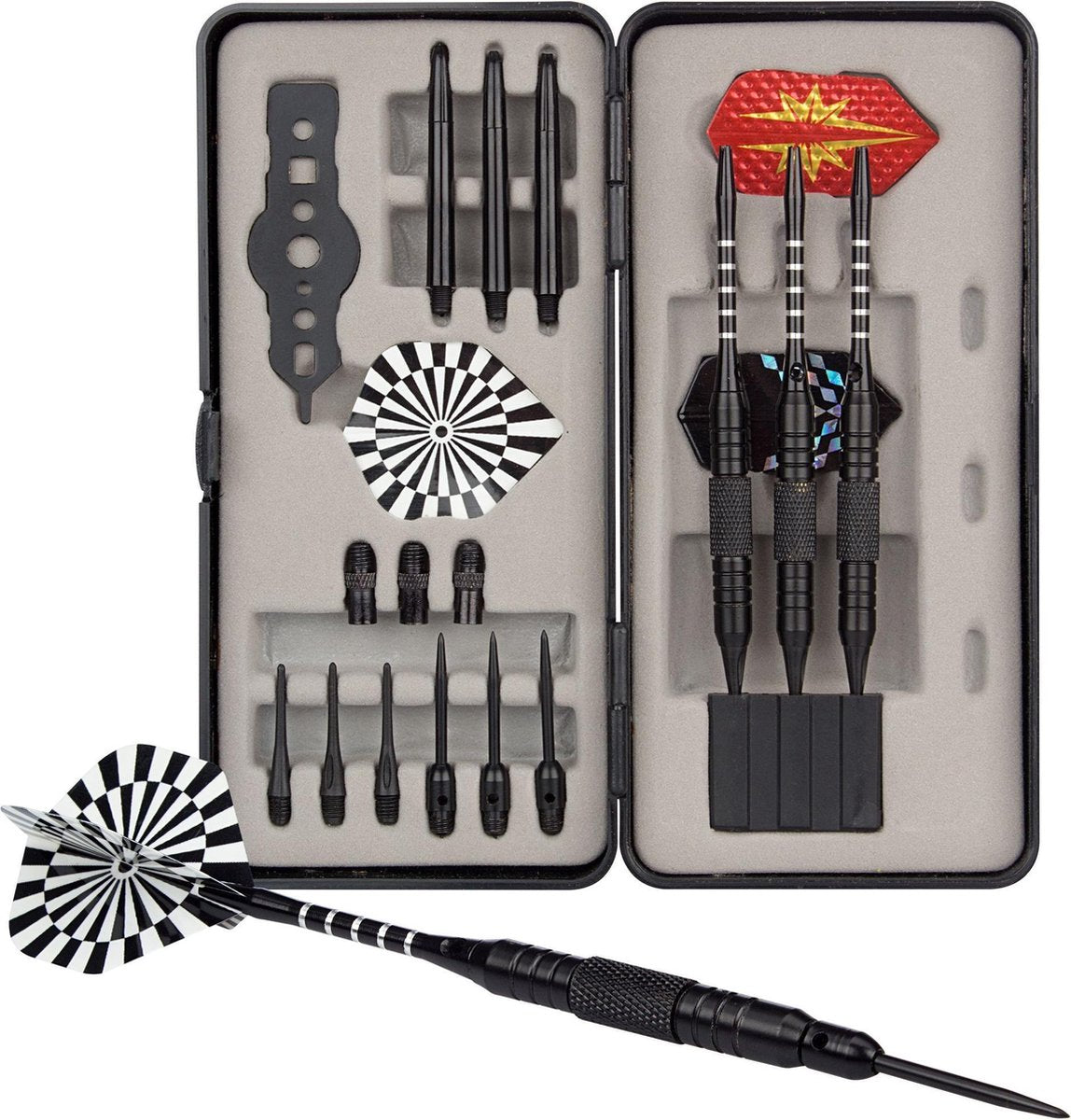 Abbey darts dart set - steel tip soft tip - zwart - 25