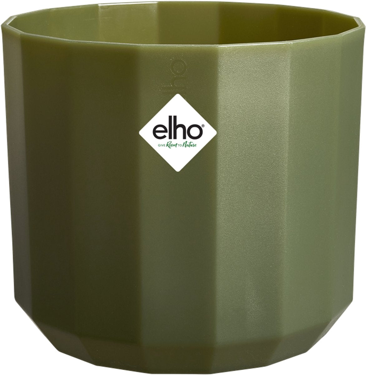Elho facet rond 23cm - bloempot voor binnen - 100% gerecycled plastic - ø 22.7 x h 20.4 cm - forest green