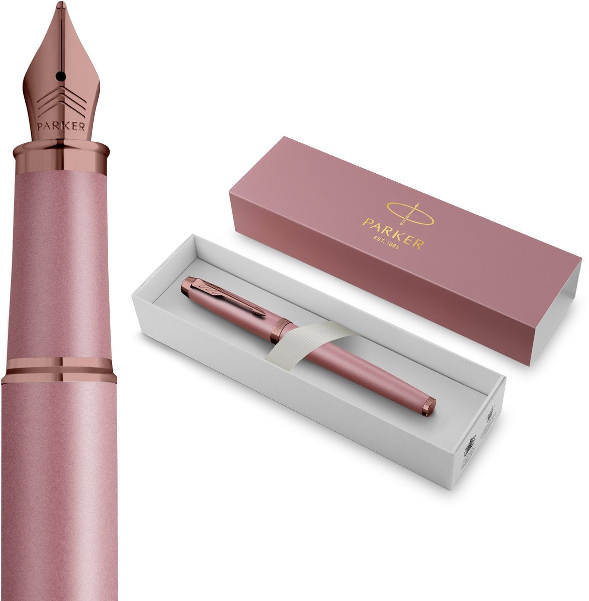 Parker im-vulpen | finishing touch-collectie | lichtpaarse afwerking | fijn | blauw | geschenkverpakking
