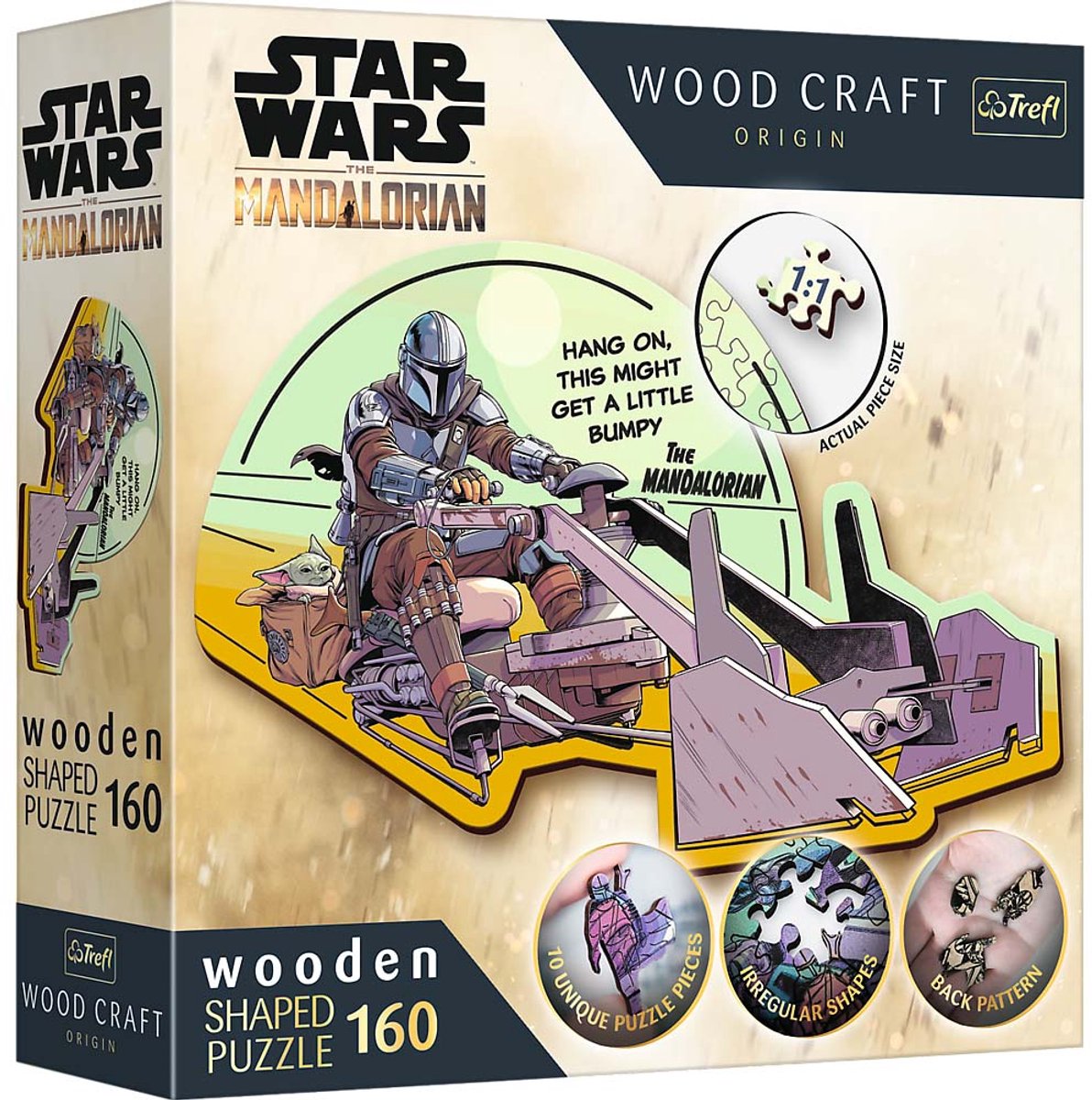 Trefl houten puzzel star wars the mandalorian 160 stukjes duurzaam fsc.