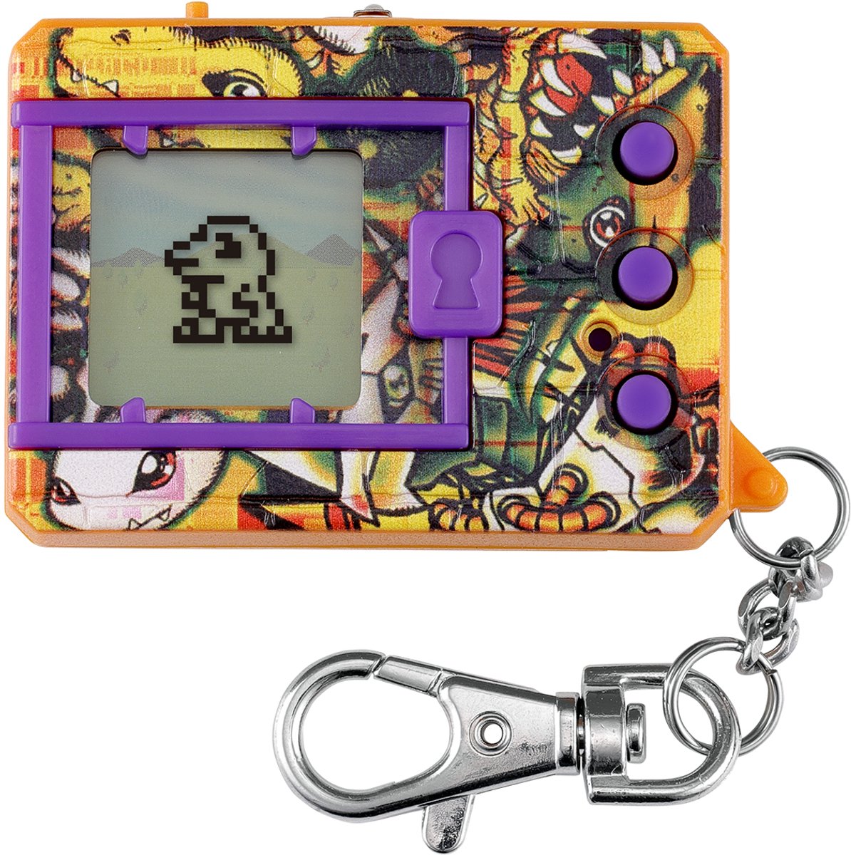 Bandai digimon original – digivolution agumon – elektronisch virtueel monster – draagbaar interactief spel met evolutie gevecht – kleur oranje en paars – batterij inbegrepen – speelgoed 8 jaar en + – – 61133