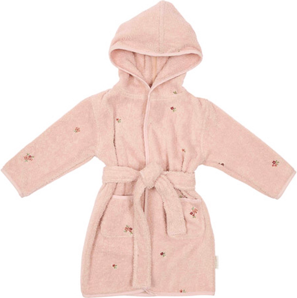 Little dutch badjas - maat 74 80 - badjas kind meisjes - roze - fairy garden blossom