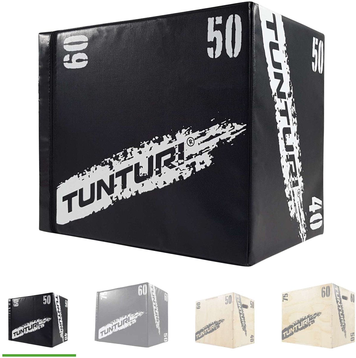 Tunturi plyo box voor krachttraining - houten fitnesskist met soft cover gemaakt van eva materiaal - jumpbox 40 50 60cm - incl. gratis fitnessapp